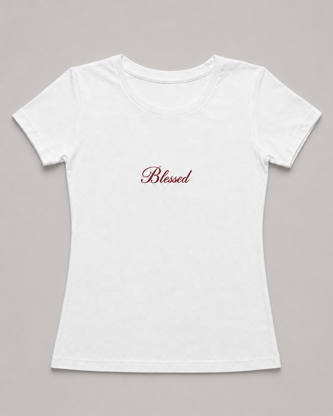 Blessed off-white baby tee with printed chest logo
