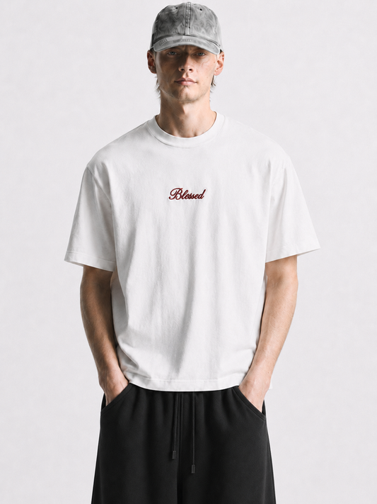 Oversized Blessed Off-White T-Shirt