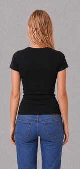 Blessed black baby tee with printed chest logo
