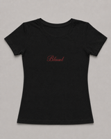 Blessed black baby tee with printed chest logo