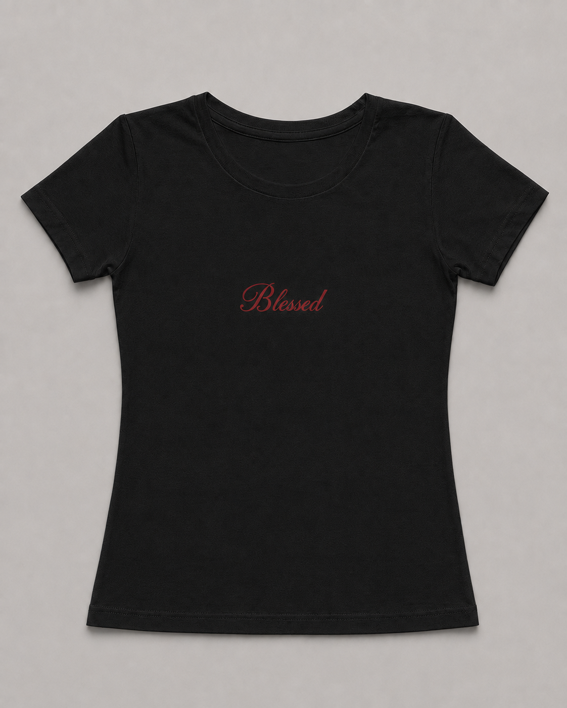 Blessed black baby tee with printed chest logo