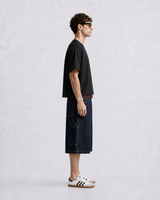 Blessed black boxy tee with embroidered chest logo