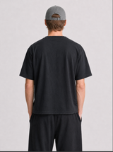 Blessed oversized black tee with embroidered chest logo