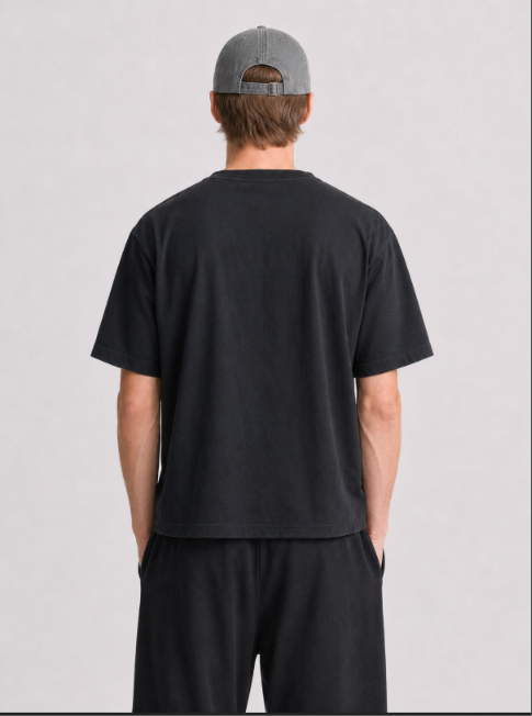Blessed oversized black tee with embroidered chest logo